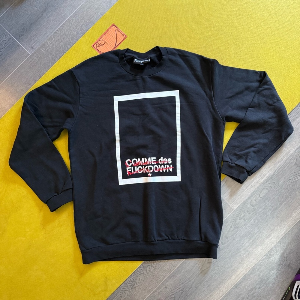 Men’s Comme Des Fuckdown black sweatshirt (Sz XL)